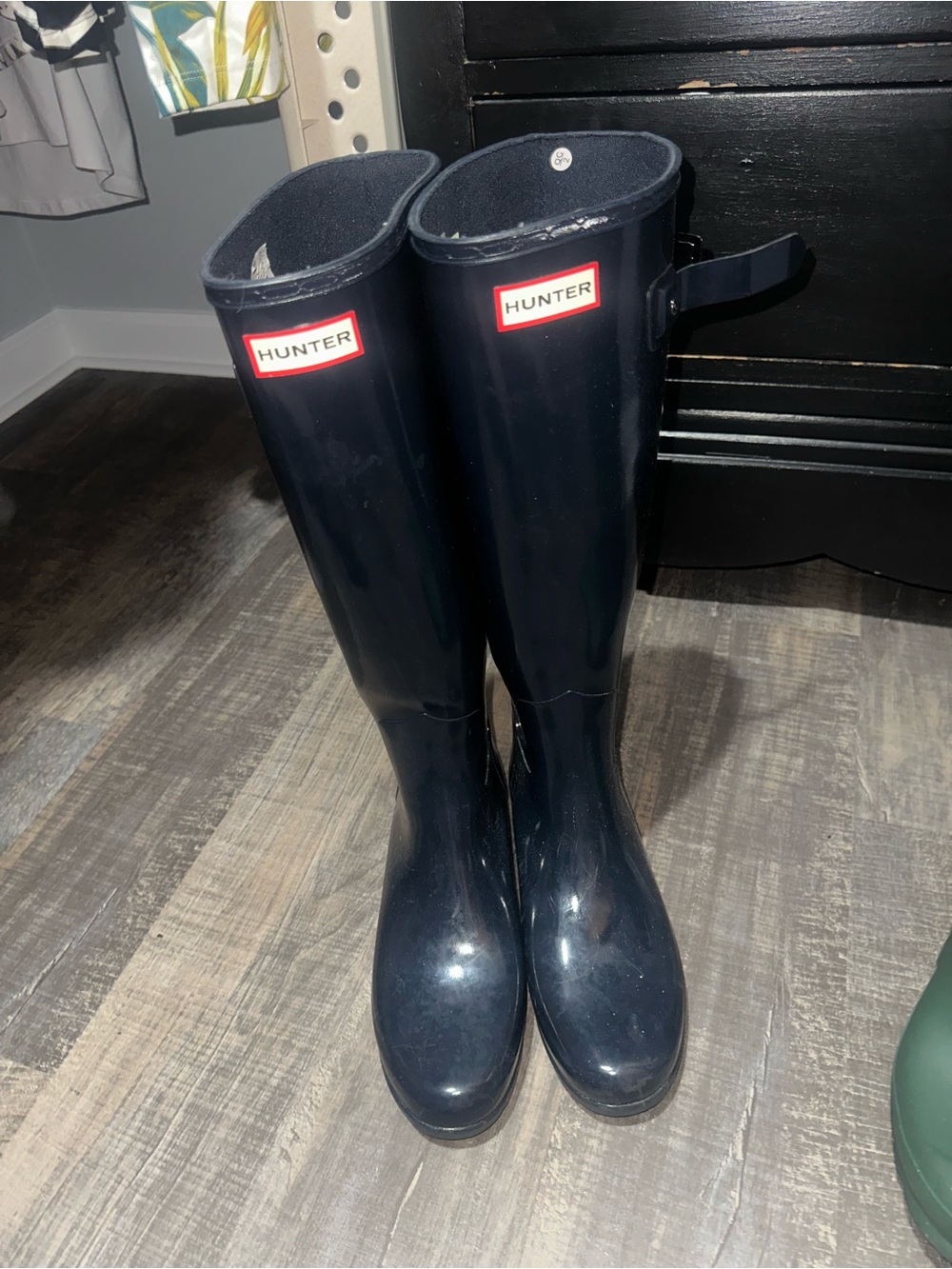Hunter Glossy Navy Tall Rain Boots